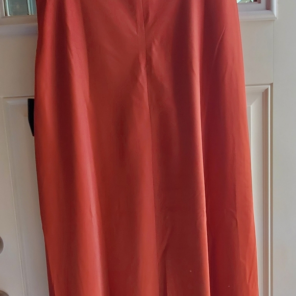 NWT Lulus Red Carpet Romance Rust Orange Satin Square Neck Maxi Dress sz XL - Picture 6 of 8
